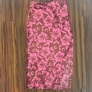 Urban Outfitters Pink and Brown Floral Blouse